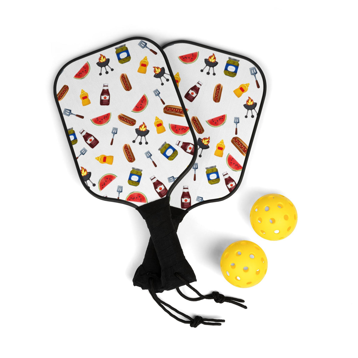 Pickleball Paddles & Balls — BBQ Pattern Pickleball Kit Paddle Set