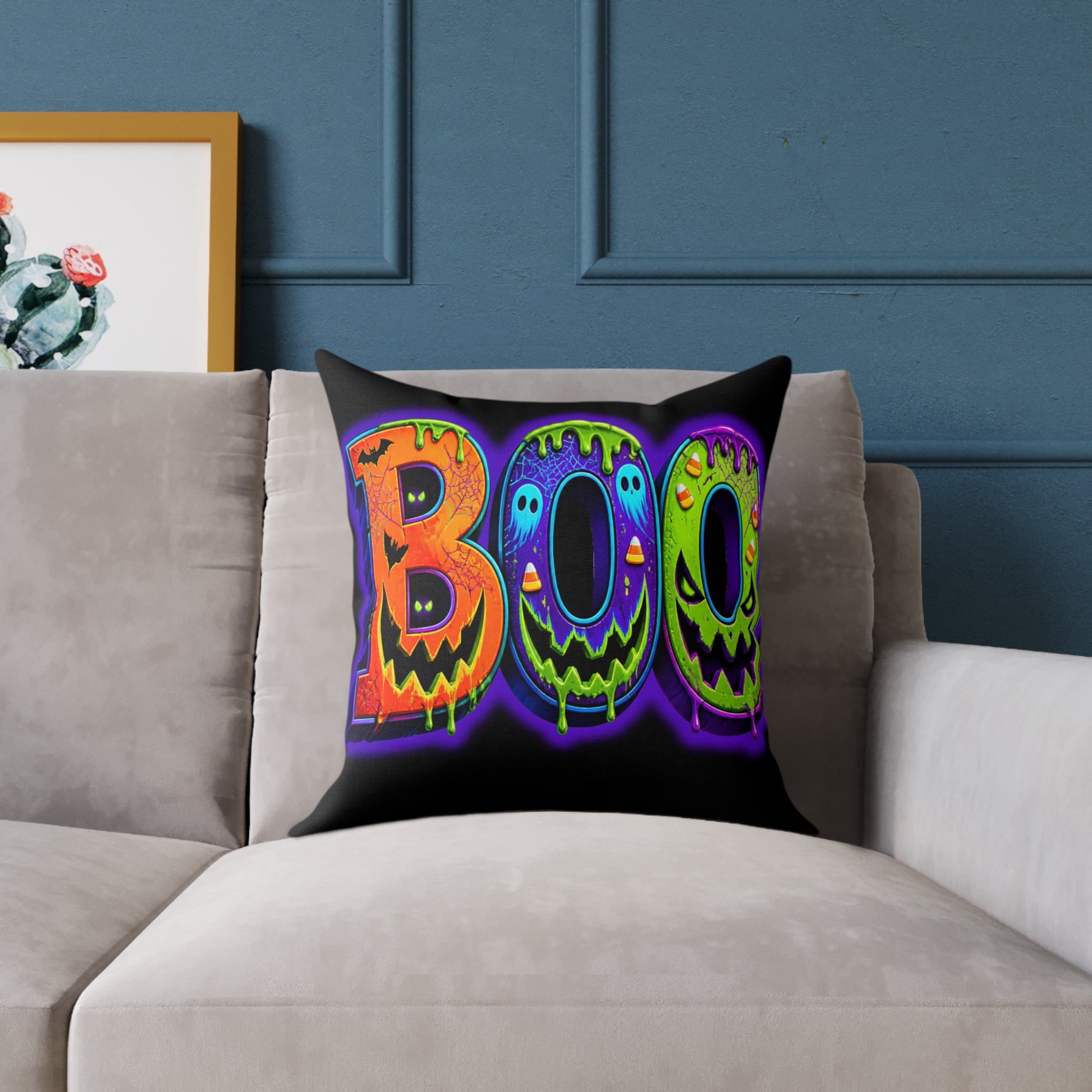 Halloween Square Poly Canvas Pillow