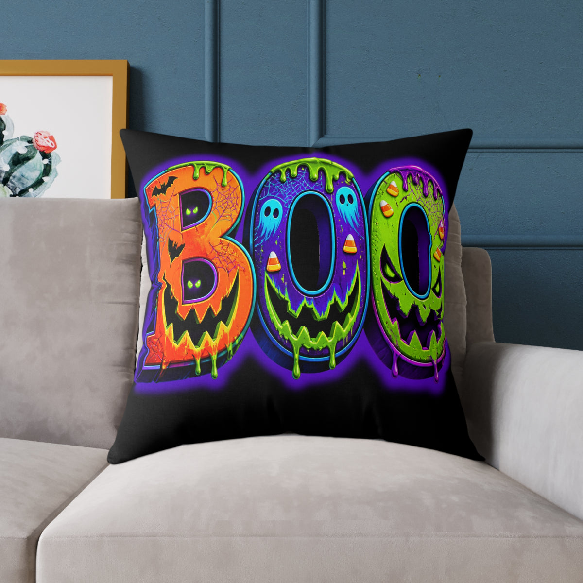 Halloween Square Poly Canvas Pillow