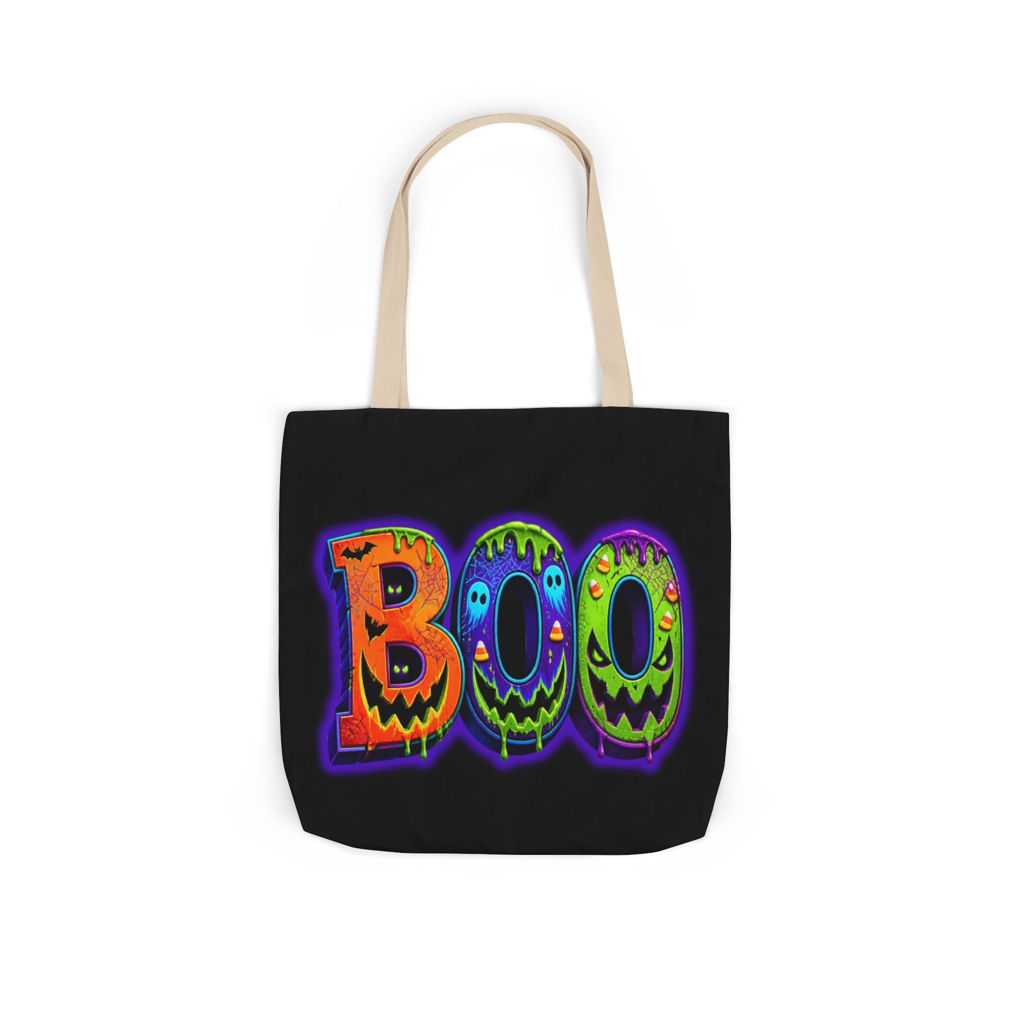 Canvas Halloween Tote Bag, 5-Color Straps