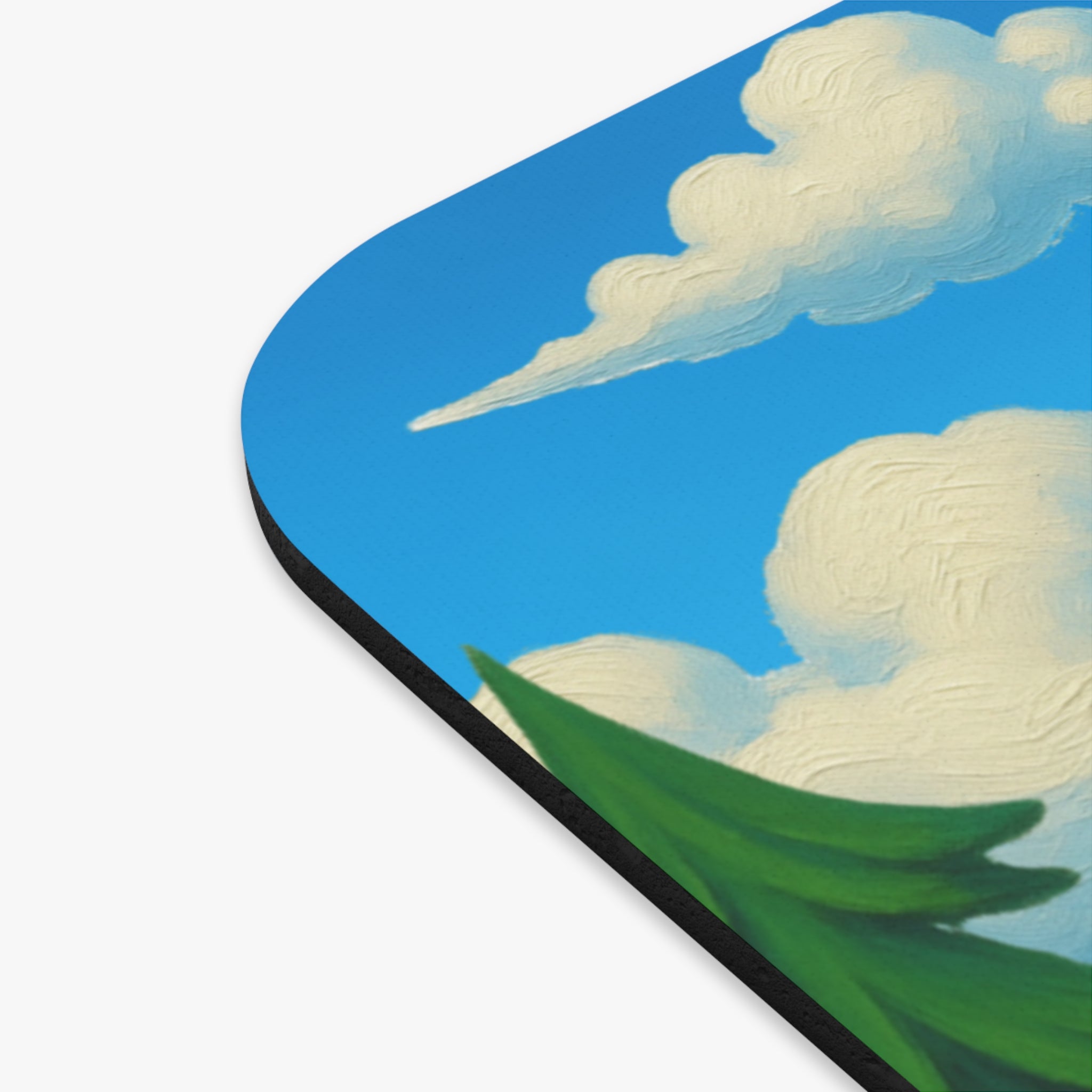 Scenic Forest Mouse Pad — Cute Cartoon Pines, Wildflowers & Blue Sky Desk Mat