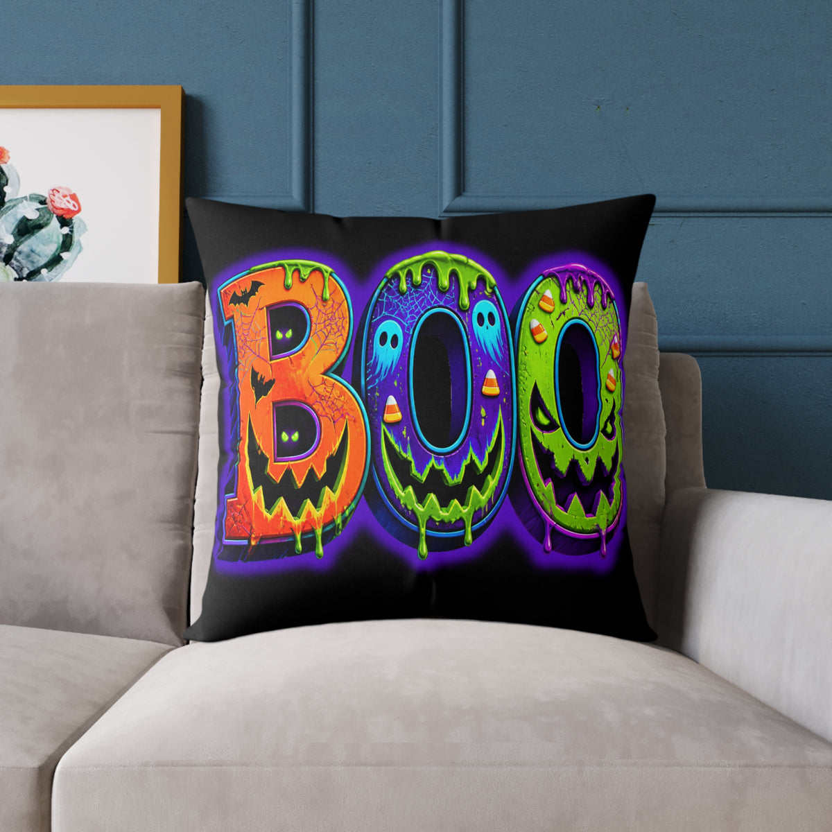 Halloween Square Poly Canvas Pillow