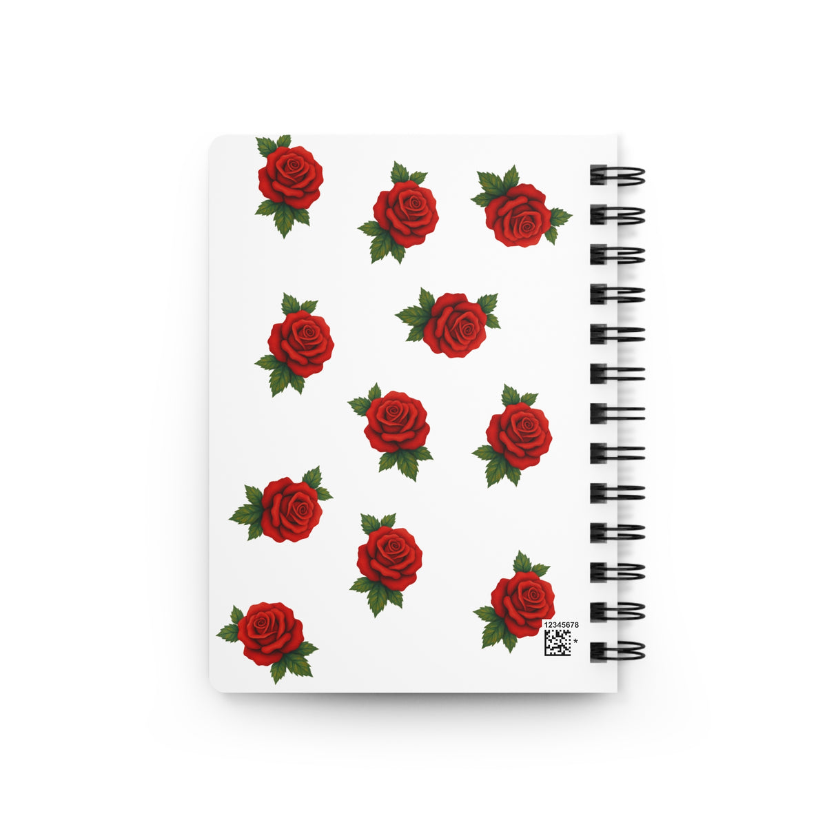 Rose Illustration Spiral Journal — Vintage Red Rose Notebook for Notes & Gifts